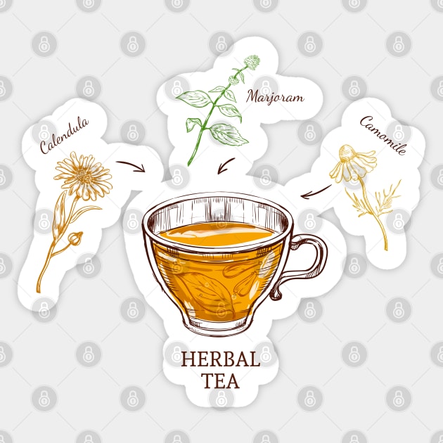 Herbal Tea Sticker by Mako Design 